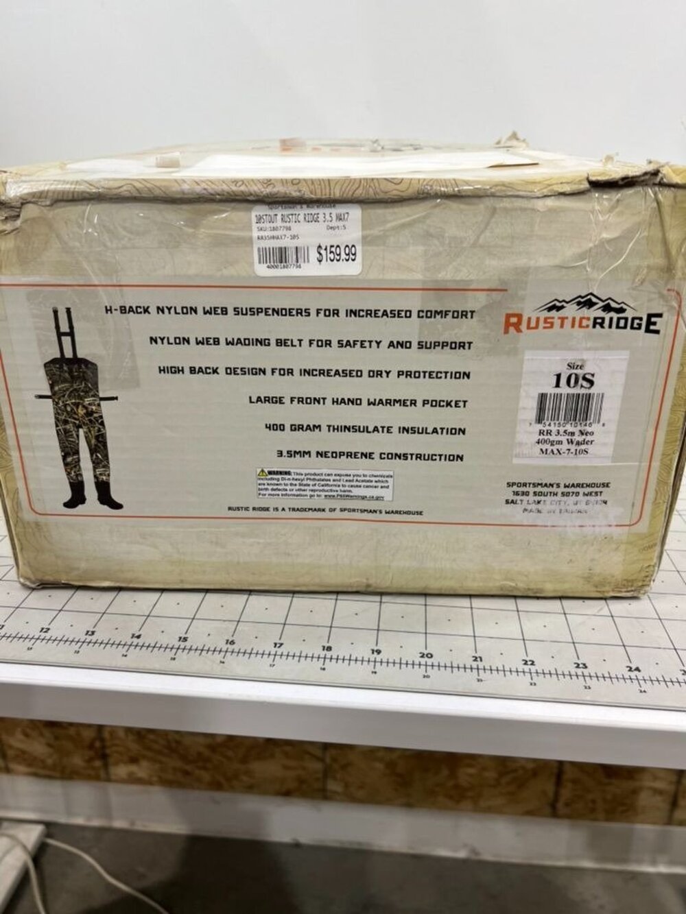 Rustic Ridge Men's 400g 3.5mm Bootfoot Hunting Wader Realtree Max-7 Sz. 10 Stout - Picture 6 of 7
